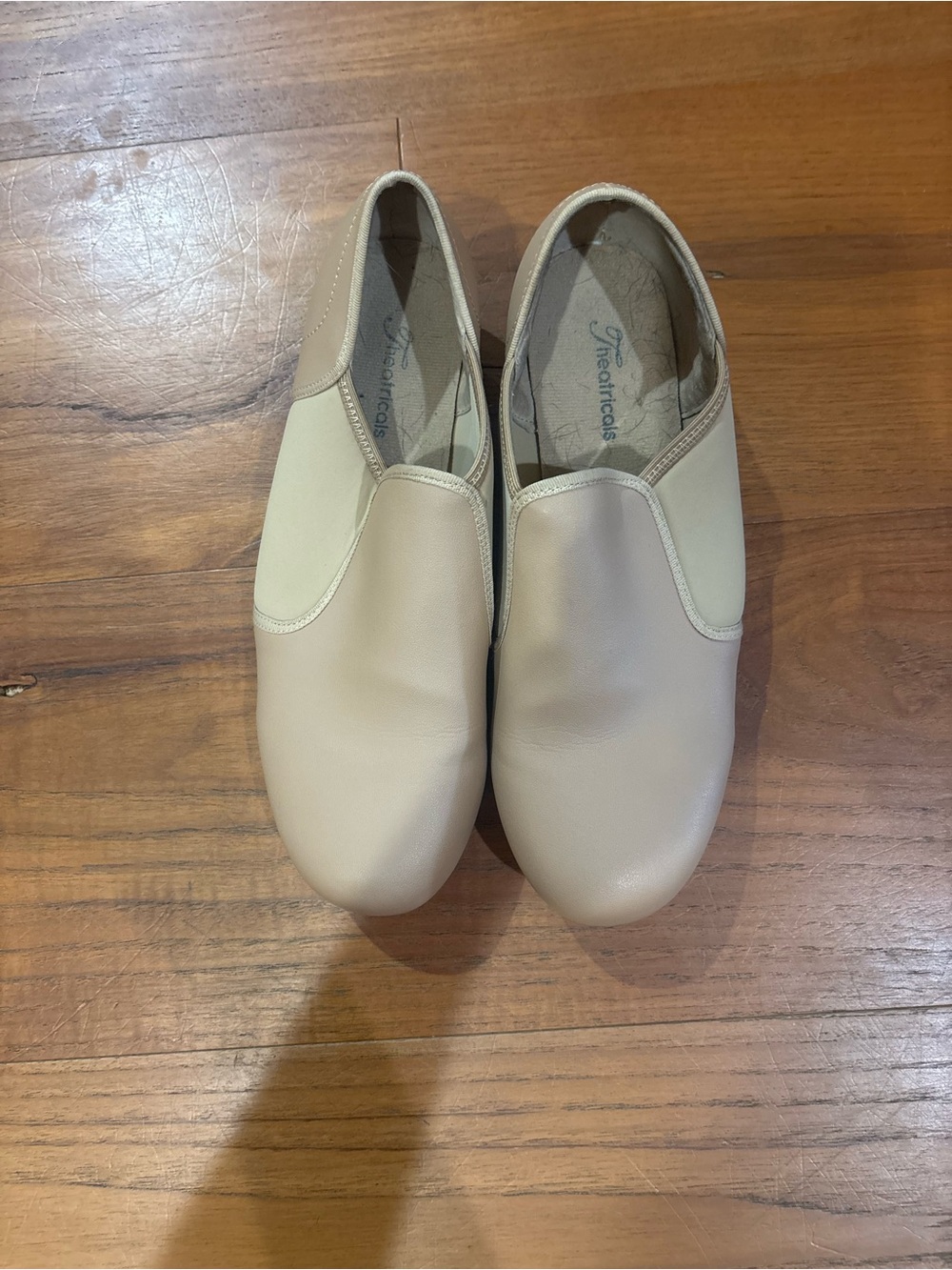 Theatricals Women's Slip-On Leather Flats in Beige
